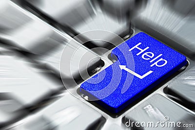 Blue help button Stock Photo