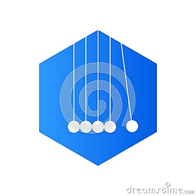 Blue hexagon pendulum logo Vector Illustration