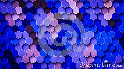 Blue Hexagons Stock Photo