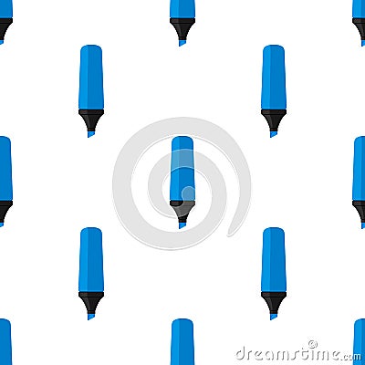 Blue Highlighter Pen Icon Seamless Pattern Vector Illustration