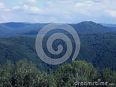 Blue hills. Summer landscape top view Stock Photo