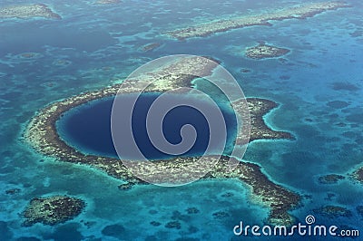 Blue Hole (aerial) Stock Photo