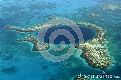 Blue Hole, Belize (aerial) Stock Photo