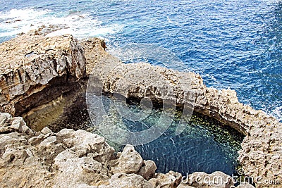 blue hole in gozo malta Stock Photo