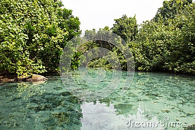 Blue Hole, Vanuatu Stock Photo