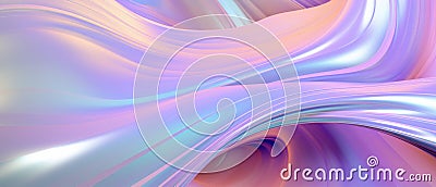 Blue holographic iridescent fabric cloth wave folds texture backdrop wallpaper. Abstract creative background Stock Photo