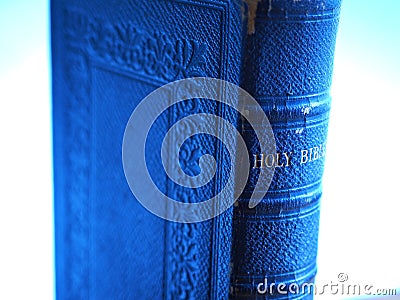 Blue Holy Bible Stock Photo