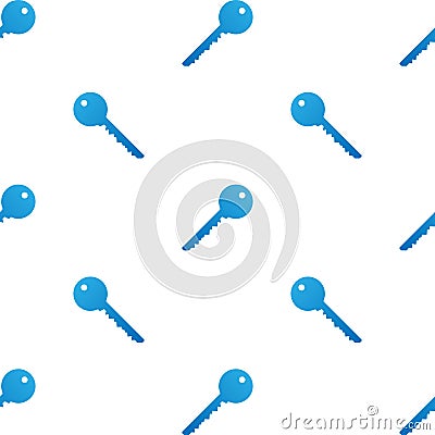 Blue home keys on white, seamless background, vector illustration Vector Illustration