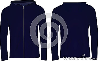 Blue hooded sweater Vector Illustration