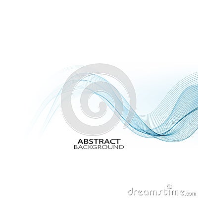 Blue horizontal lines. Transparent vector wave background. Abstract design element. Vector Illustration