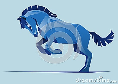 Blue horse, vector Vector Illustration