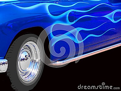 Blue Hot Rod Stock Photo