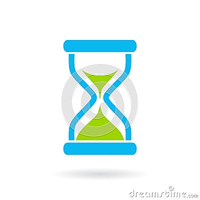 Blue hourglass vector icon Vector Illustration