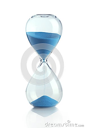 Blue hourglass Stock Photo