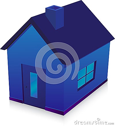 Blue house Vector Illustration