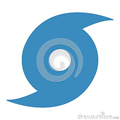 Blue hurricane symbol icon Cartoon Illustration