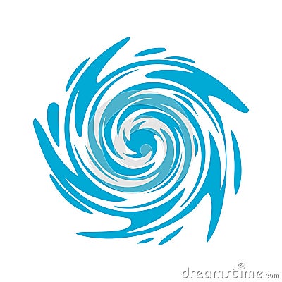 Blue Hurricane or Twirl Water Logo Vector Vector Illustration