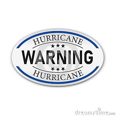 Blue Hurricane warning Vector mark, badge illustration on white background. Vector Illustration