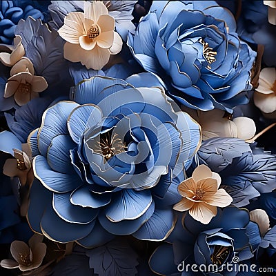 Blue hydrangea flower, top view. Flowering flowers, a symbol of spring, new life Stock Photo