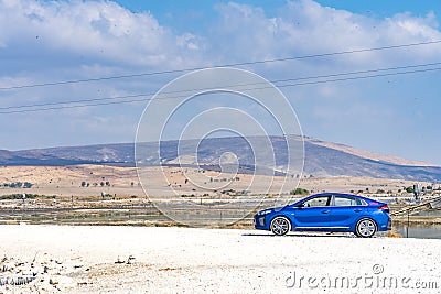 Blue Hyundai car vehicle Editorial Stock Photo