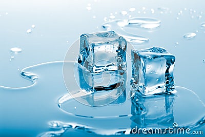 Blue ice cubes Stock Photo