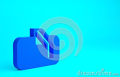 Blue Ice hockey goal with net for goalkeeper icon isolated on blue background. Minimalism concept. 3d illustration 3D render Cartoon Illustration