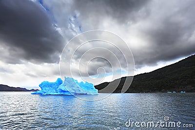 The blue ice iceberg Stock Photo