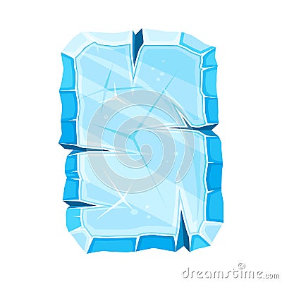 Blue Ice Rectangular Board as Shaped Element for Game and Web Design Vector Illustration Vector Illustration