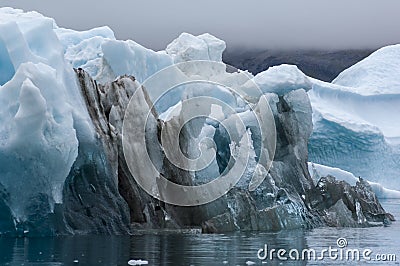 Blue Icebergs in Greenland Stock Photo