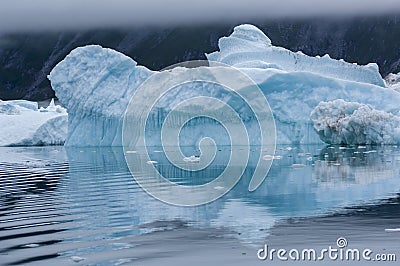 Blue Icebergs in Greenland Stock Photo