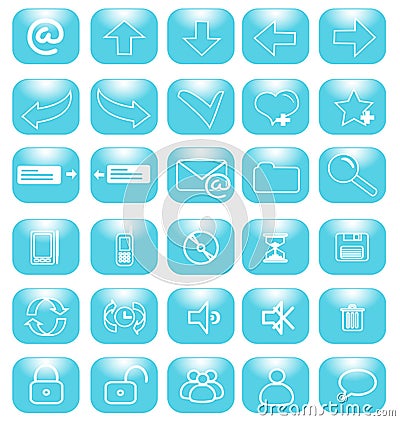 Blue icons internet Stock Photo