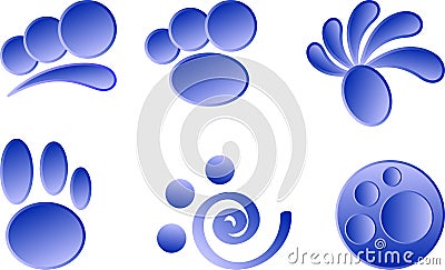 Blue icons on a white background Stock Photo