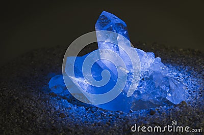 Blue illuminated crystal Stock Photo