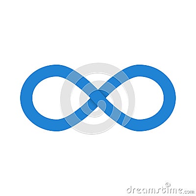 Blue infinity symbol with shadow. Vector illustration Cartoon Illustration