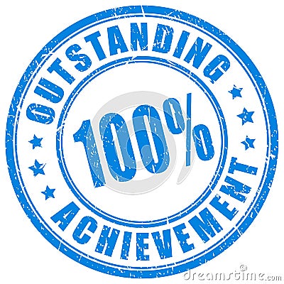 Blue ink stamp outstanding achievement Vector Illustration