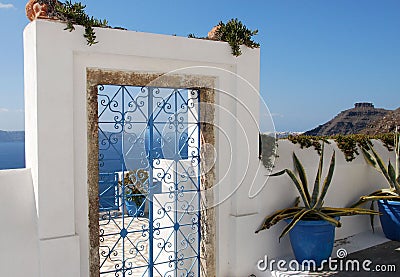 Blue Iron Gate Stock Photo