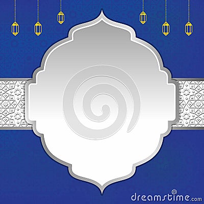 Blue Islamic Backgound. Blue Islamic Wallpaper with Ornament Stock Photo