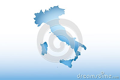 Blue Italy map ice with dark and light effect vector on light background Vector Illustration