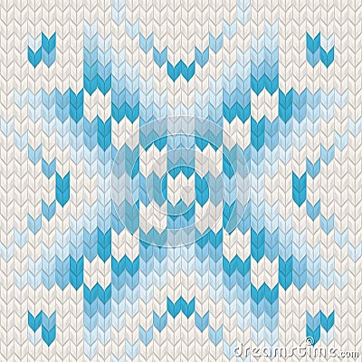 Blue Jacquard Fairisle Seamless Knitting Pattern. EPS 10 vector Vector Illustration