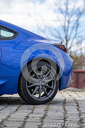 Blue Japanese sports car Subaru BRZ Editorial Stock Photo