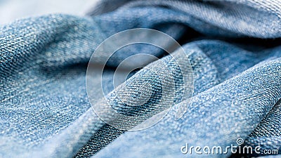 Blue jeans high quality texture, moving waves. fabric texture Stock Photo