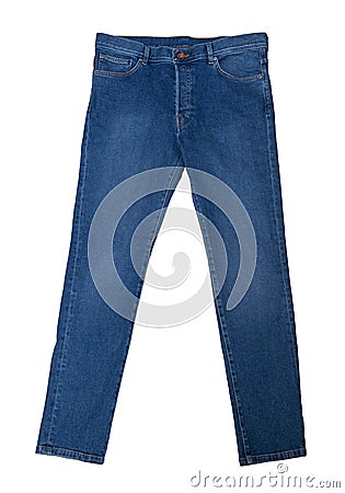 Blue jeans isolated on white Stock Photo