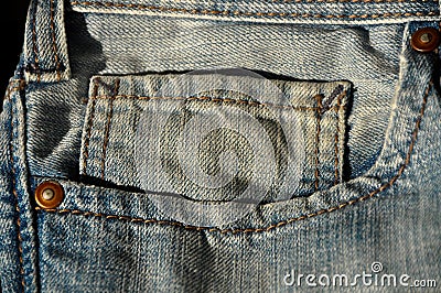 Blue jeans pocket parts Stock Photo