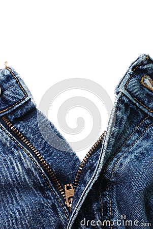 Blue Jeans Unzipped Isolated Stock Photo - Image: 6340110