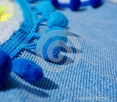 Blue jeans vintage material background texture Stock Photo