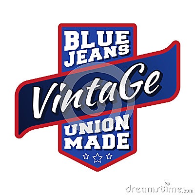 Blue jeans vintage stamp Vector Illustration