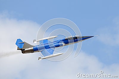 Blue jetfighter Stock Photo