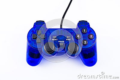 Blue joystick Stock Photo