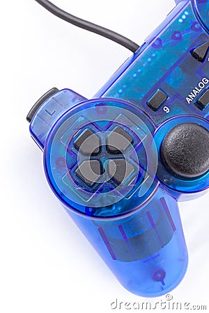 The blue joystick for controller play video game Stock Photo