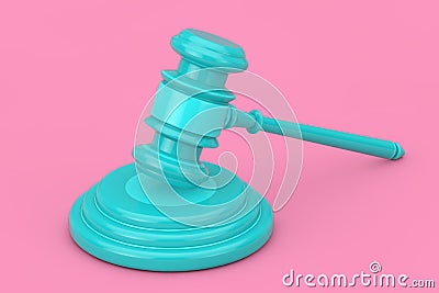 Blue Judge Gavel and Sound Block as Duotone Style. 3d Rendering Stock Photo